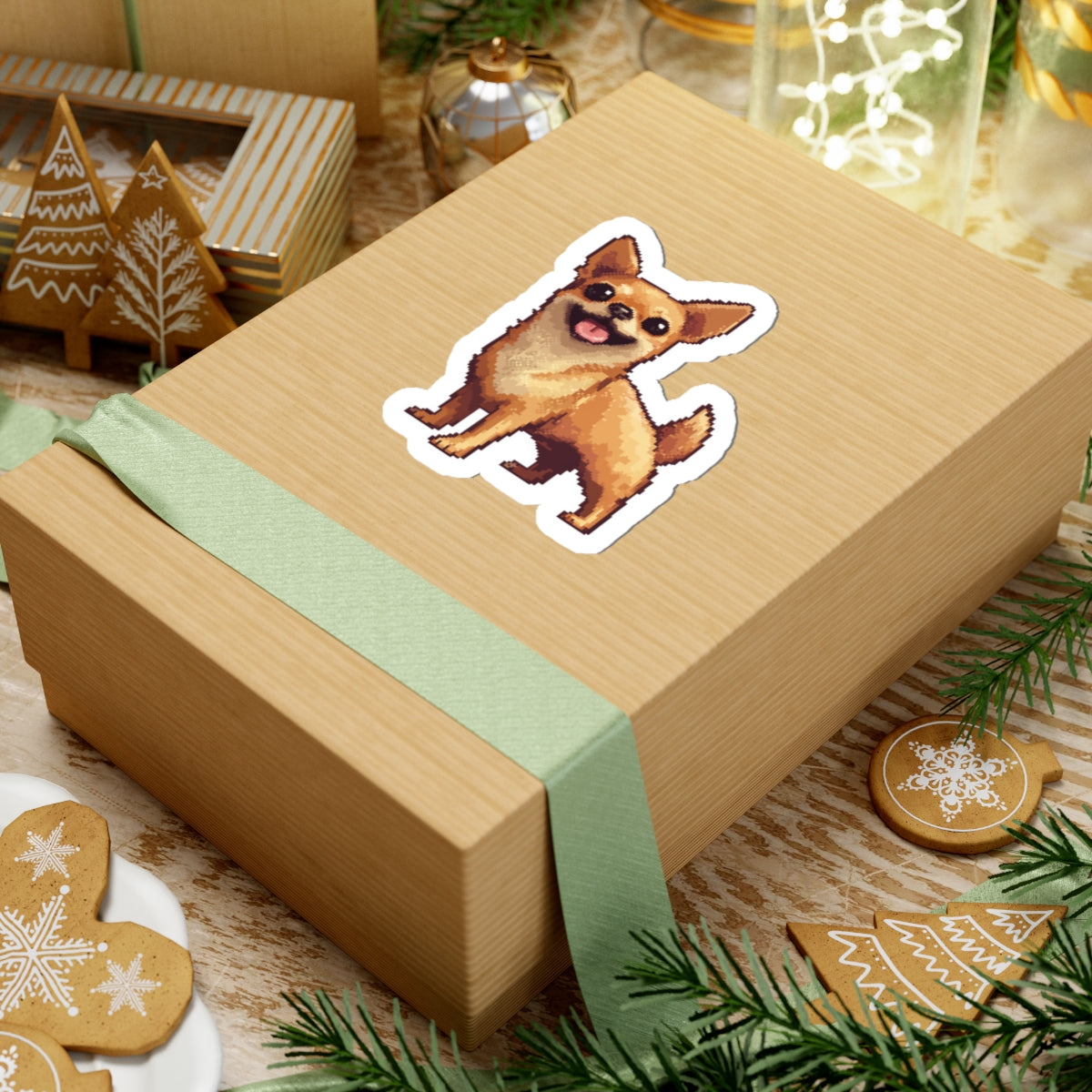 Cool Chihuahua Dog 4 inch Pixel Sticker