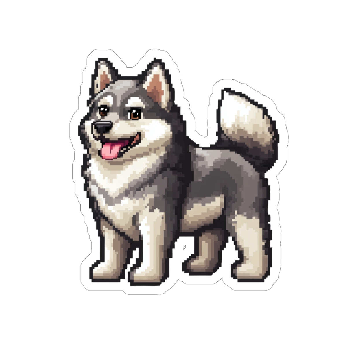 Husky Dog 4 inch Pixel Sticker