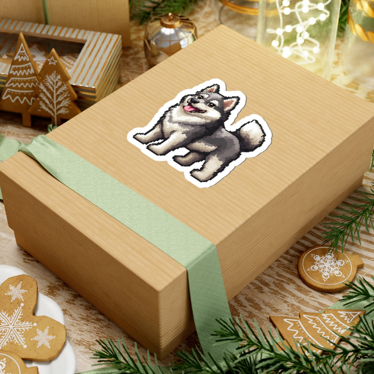 Husky Dog 4 inch Pixel Sticker