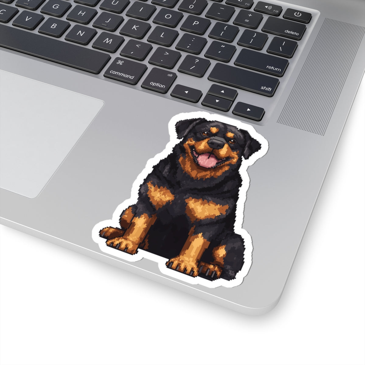Happy Rottweiler Dog 4 inch Pixel Sticker
